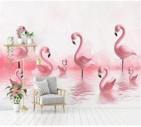 XLMING Minimaliste En Trois Dimensions Rose Animal Flamant Rose 3D Papier Peint Premium Texturé Soie Bureau Salle à Manger Salon Chambre Coucher Canapé TV Mur-200cm×140cm