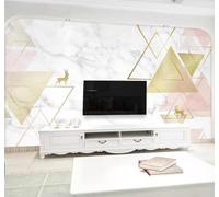 XLMING Minimaliste Géométrique Lignes Blocs De Couleur Élan Effet Marbre 3D Papier Peint Luxe Décoration Manger Adulte Intérieure Salon Canapé Chambre Fond TV Mur-400cm×280cm