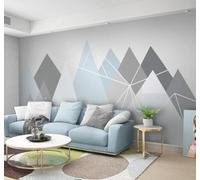 XLMING Minimaliste Géométrique Triangle Abstrait Montagne Papier Peint 3D Soie De Luxe Intissé Bureau Salle à Manger Canapé Chambre Salon TV Mural Décoratif-400cm×280cm