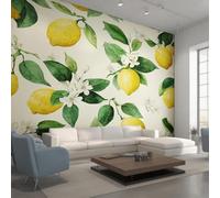 XLMING Minimaliste Plantes Feuilles Vertes Fleurs Fruits 3D Papier Peint Luxe Décoration Manger Adulte Intérieure Salon Canapé Chambre Fond TV Mur-350cm×256cm