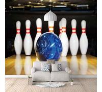 XLMING Minimaliste Tridimensionnel Blanc Boule De Bowling Sport 3D Papier Peint Texture Soyeuse Intissé Salle à Manger Bureau D'étude Canapé Chambre Salon TV Mur-200cm×140cm
