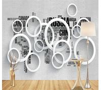 XLMING Minimaliste Tridimensionnel Blanc Géométrique Circulaire 3D Papier Peint Luxe Décoration Manger Adulte Intérieure Salon Canapé Chambre Fond TV Mur-150cm×105cm