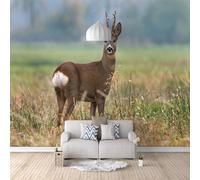 XLMING Minimaliste Tridimensionnel Prairie Animal Élan 3D Papier Peint Texture Soyeuse Intissé Salle à Manger Bureau D'étude Canapé Chambre Salon TV Mur-430cm×300cm