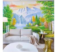 XLMING Montagnes Cascades Et Bois En Trois Dimensions Esthétiques 3D Papier Peint Premium Texturé Soie Bureau Salle à Manger Salon Chambre Coucher Canapé TV Mur-300cm×210cm