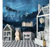 XLMING Montagnes Cubiques Élans Châteaux Maisons 3D Papier Peint Luxe Décoration Manger Adulte Intérieure Salon Canapé Chambre Fond TV Mur-200cm×140cm