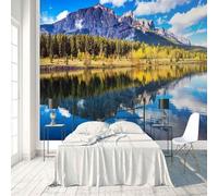 XLMING Montagnes Forêts Lacs Ciel Esthétiques En Trois Dimensions 3D Papier Peint Luxe Décoration Manger Adulte Intérieure Salon Canapé Chambre Fond TV Mur-430cm×300cm