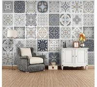 XLMING Motifs Et Dessins Rétro Pour Carreaux 3D Papier Peint Luxe Décoration Manger Adulte Intérieure Salon Canapé Chambre Fond TV Mur-250cm×170cm