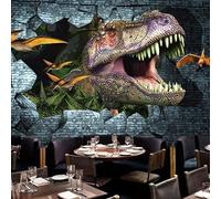 XLMING Mur Abstrait Et Rétro D'Un Dinosaure Cubique Papier Peint 3D Soie Texturée Haut De Gamme Salon Canapé Chambre À Coucher Salle Manger Murale-200cm×140cm
