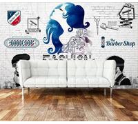 XLMING Mur De Briques Blanches Personnages Architecture Coiffure 3D Papier Peint Luxe Décoration Manger Adulte Intérieure Salon Canapé Chambre Fond TV Mur-430cm×300cm