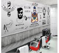 XLMING Mur De Briques Blanches Personnages Coiffure Art 3D Papier Peint Texture Soyeuse Intissé Salle à Manger Bureau D'étude Canapé Chambre Salon TV Mur-250cm×170cm