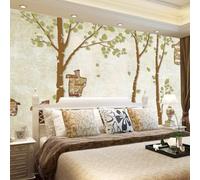XLMING Mur De Briques Tridimensionnel Vintage Arbres Feuilles Vertes 3D Papier Peint Aspect Soie Décoratif Bureau Salle à Manger Salon Chambre Coucher Canapé TV Mur-430cm×300cm