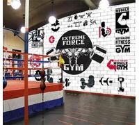 XLMING Mur En Briques Blanches Peint À La Main Représentant Des Exercices De Fitness 3D Papier Peint Luxe Décoration Manger Adulte Intérieure Salon Canapé Chambre Fond TV Mur-400cm×280cm