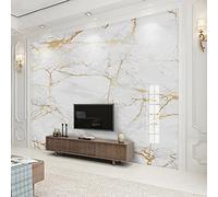 XLMING Mural Blanc Marbre Papier Peint Or Fil Mural Salon Tv Canapé Chambre Décor À La Maison Papier Peint-350cm×256cm