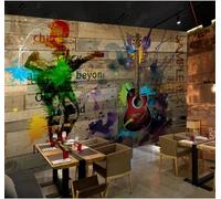 XLMING Musique Rock Nostalgique Graffiti Guitare En Bois 3D Papier Peint Luxe Décoration Manger Adulte Intérieure Salon Canapé Chambre Fond TV Mur-350cm×256cm