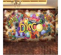 XLMING Nostalgie Mur De Briques Street Art Graffiti Music 3D Papier Peint Texture Soyeuse Intissé Salle à Manger Bureau D'étude Canapé Chambre Salon TV Mur-150cm×105cm