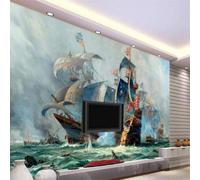 XLMING Nostalgique Rétro Art Voiliers Mer 3D Papier Peint Premium Texturé Soie Bureau Salle à Manger Salon Chambre Coucher Canapé TV Mur-300cm×210cm