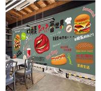 XLMING Nourriture Créative Minimaliste Burger Individualité 3D Papier Peint Luxe Décoration Manger Adulte Intérieure Salon Canapé Chambre Fond TV Mur-300cm×210cm