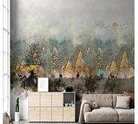 XLMING Oiseau Volant Dans Une Forêt D'Élans Abstraite Peinte À La Main 3D Papier Peint Luxe Décoration Manger Adulte Intérieure Salon Canapé Chambre Fond TV Mur-150cm×105cm