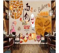 XLMING Pain Peint À La Main Dessert Personnages De Dessins Animés 3D Papier Peint Luxe Décoration Manger Adulte Intérieure Salon Canapé Chambre Fond TV Mur-250cm×170cm