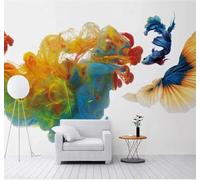 XLMING Papier Peint 3D Abstrait Couleur Brume Petits Poissons Original | Autocollants Décoratifs Haut de Gamme Adaptés à Tous les Murs Des Restaurants Canapés Salons et Chambres Coucher-300cm×210cm