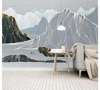 XLMING Papier Peint 3D Abstrait Encre Lignes Paysage | Une Texture Soyeuse et Luxueuse Intissé Idéale Pour la Salle à Manger le Salon Chambre Bureau Canapé Mur Derrière-350cm×256cm