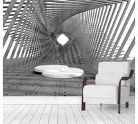 XLMING Papier Peint 3D Créativité Gris Géométrie Architecture Espace Élargi