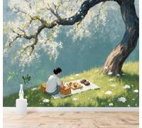 XLMING Papier Peint 3D Printemps Pelouse Fleurs Sauvages Arbres Paysage | Autocollants Décoratifs Haut de Gamme Adaptés à Tous les Murs Des Restaurants Canapés Salons et Chambres Coucher-150cm×105cm