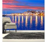 XLMING Paysage Chaud Et Magnifique De Seaside City Au Coucher Du Soleil 3D Papier Peint Texture Soyeuse Intissé Salle à Manger Bureau D'étude Canapé Chambre Salon TV Mur-350cm×256cm