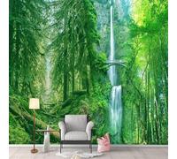 XLMING Paysage De Cascade D'Arbre Vert Frais 3D Papier Peint Texture Soyeuse Intissé Salle à Manger Bureau D'étude Canapé Chambre Salon TV Mur-150cm×105cm