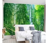 XLMING Paysage De Cascade Forestière D'Un Grand Arbre Vert Frais 3D Papier Peint Texture Soyeuse Intissé Salle à Manger Bureau D'étude Canapé Chambre Salon TV Mur-300cm×210cm