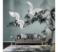 XLMING Peinture À La Main D'Un Pin Vintage Oiseau Des Alpes Papier Peint 3D Soie De Luxe Intissé Bureau Salle à Manger Canapé Chambre Salon TV Mural Décoratif-250cm×170cm