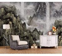 XLMING Peinture À L'Encre Peinte À La Main Paysage Des Pics De Montagne 3D Papier Peint Texture Soyeuse Intissé Salle à Manger Bureau D'étude Canapé Chambre Salon TV Mur-400cm×280cm