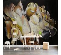 XLMING Perles D'Art Vintage Nostalgie Rose 3D Papier Peint Premium Texturé Soie Bureau Salle à Manger Salon Chambre Coucher Canapé TV Mur-350cm×256cm