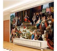 XLMING Personnages Rétro Dessinés À La Main Architecture Art 3D Papier Peint Luxe Décoration Manger Adulte Intérieure Salon Canapé Chambre Fond TV Mur-150cm×105cm