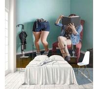 XLMING Personnages Stéréoscopiques Simples Personnalités Créatives 3D Papier Peint Luxe Décoration Manger Adulte Intérieure Salon Canapé Chambre Fond TV Mur-250cm×170cm