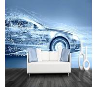 XLMING Personnalité Art Cubique Voiture De Science Fiction Créative 3D Papier Peint Texture Soyeuse Intissé Salle à Manger Bureau D'étude Canapé Chambre Salon TV Mur-430cm×300cm