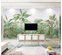XLMING Personnalité Art Luxe Accessible Tropical Vert Végétal 3D Papier Peint Luxe Décoration Manger Adulte Intérieure Salon Canapé Chambre Fond TV Mur-400cm×280cm