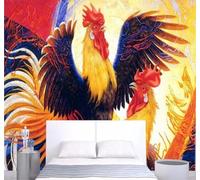 XLMING Personnalité Lever Du Soleil Couleurs Coq Passion 3D Papier Peint Texture Soyeuse Intissé Salle à Manger Bureau D'étude Canapé Chambre Salon TV Mur-200cm×140cm