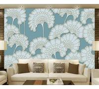 XLMING Plantes Bleues Créatives Fleurs Individualité 3D Papier Peint Premium Texturé Soie Bureau Salle à Manger Salon Chambre Coucher Canapé TV Mur-200cm×140cm