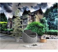 XLMING Plantes Châteaux Jardins Nuages Sombres Vintage 3D Papier Peint Texture Soyeuse Intissé Salle à Manger Bureau D'étude Canapé Chambre Salon TV Mur-200cm×140cm