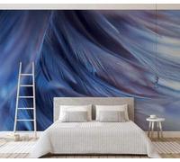 XLMING Plume Bleue Abstraite Créative En Tridimensionnel Papier Peint 3D Soie De Luxe Intissé Bureau Salle à Manger Canapé Chambre Salon TV Mural Décoratif-150cm×105cm