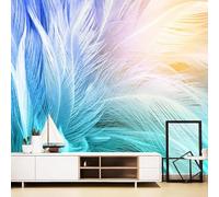 XLMING Plumes Colorées En Trois Dimensions Art Créatif Papier Peint 3D Soie Texturée Haut De Gamme Salon Canapé Chambre À Coucher Salle Manger Murale-430cm×300cm