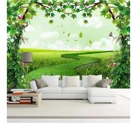 XLMING Prairie Fraîche Et Belle Petits Arbres Et Fleurs Papier Peint 3D Soie Texturée Haut De Gamme Salon Canapé Chambre À Coucher Salle Manger Murale-150cm×105cm