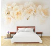 XLMING Raffiné En Relief Magnifique Rose Fleur De Pêcher 3D Papier Peint Luxe Décoration Manger Adulte Intérieure Salon Canapé Chambre Fond TV Mur-400cm×280cm