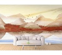 XLMING Reflet D'Oiseau Abstrait Au Sommet D'Une Montagne Cubique 3D Papier Peint Luxe Décoration Manger Adulte Intérieure Salon Canapé Chambre Fond TV Mur-430cm×300cm