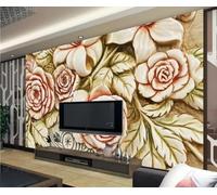 XLMING Relief Sculpture En Relief Rose Créativité Art 3D Papier Peint Luxe Décoration Manger Adulte Intérieure Salon Canapé Chambre Fond TV Mur-350cm×256cm