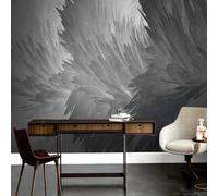 XLMING Rétro Abstrait Encre De Chine Art Plumes Graffiti 3D Papier Peint Texture Soyeuse Intissé Salle à Manger Bureau D'étude Canapé Chambre Salon TV Mur-350cm×256cm