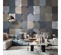 XLMING Rétro Abstrait Géométrique Créatif Art Papier Peint 3D Soie De Luxe Intissé Bureau Salle à Manger Canapé Chambre Salon TV Mural Décoratif-300cm×210cm