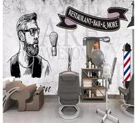 XLMING Rétro Abstrait Mur En Béton Nostalgie Salon De Coiffure 3D Papier Peint Texture Soyeuse Intissé Salle à Manger Bureau D'étude Canapé Chambre Salon TV Mur-200cm×140cm