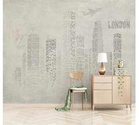 XLMING Rétro Abstrait Ville Architecture Avion 3D Papier Peint Premium Texturé Soie Bureau Salle à Manger Salon Chambre Coucher Canapé TV Mur-430cm×300cm